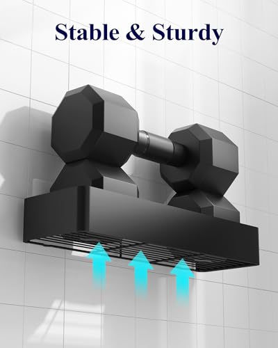 Kitsure Shower Caddy - 2 Pack Adhesive Shower Organizer, Rustproof Metal Shelves, No-Drill Bathroom Organizers and Storage, Black, XX-Large | 2 Pack Shower Shelf for Inside Shower, 100% Rustproof Metal Shelves, No-Drill Bathroom Organizers and Storage - c