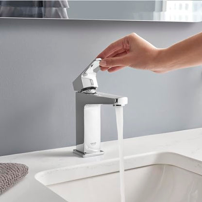 GROHE Tallinn Bathroom Faucet, Single Hole Centerset with Drain, Chrome | Bathroom Sink Faucet: Fits 1 or 3 Hole Sinks, Eco 1.2 GPM, Smooth SilkMove Valve, Includes Drain & Deckplate | 23838000 - color: Chrome