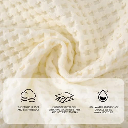 Luxury 100% Cotton Towel Set – 8 Piece Bathroom Towel Set (2 Bath Towels, 2 Hand Towels, 4 Washcloths) – Soft & Absorbent Towels for Bathroom (Milky White) - color: Milky White