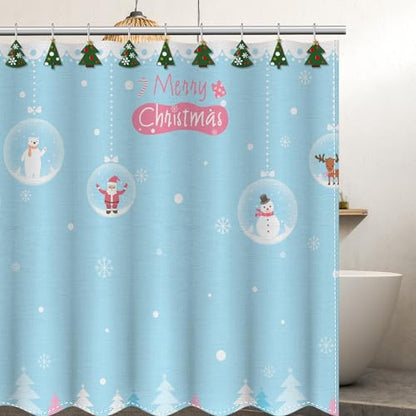 Colingmill 12 Pcs Christmas Tree Shower Curtain Hooks Christmas Tree Shower Curtain Hooks Xmas Bathroom Rust Resistant Decor Rings for Holiday Winter Bathroom Bedroom Farmhouse Decorations - style: Tree