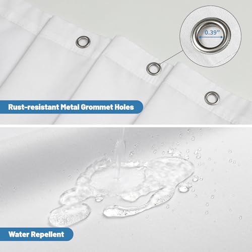 1 Pack Water-Repellent Fabric Shower Curtain Liner, 42x72 White | 100% polyester, 3 Magnets, Rustproof Grommets & Weighted Hem, quick-dry, machine washable, hotel quality for bathroom - color: White, size: 42"W x 72"L (Pack of 1)