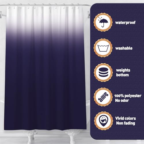 Shower Curtain Sets with Rugs and Adjustable Toilet Seat Cover | 4 Pcs Gark Purple Bathroom Sets with Shower Curtain and Rugs and Microfiber Toilet Lid Cover - color: Gark Purple