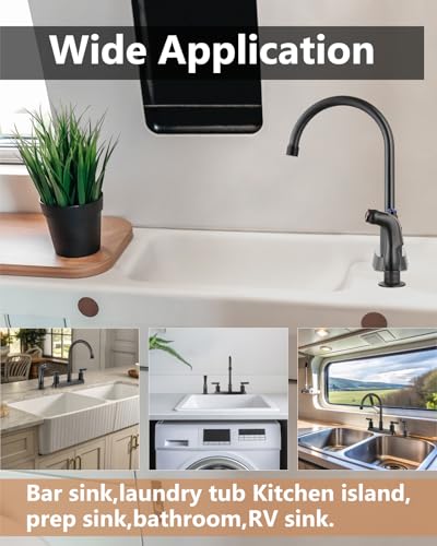 Kitchen Faucet with Side Sprayer, 8 Inch Centerset 4-Hole Bronze | Lead-Free 4-Hole High Arc Kitchen Sink Faucet, 1.8 GPM, 360° Spout - color: Bronze
