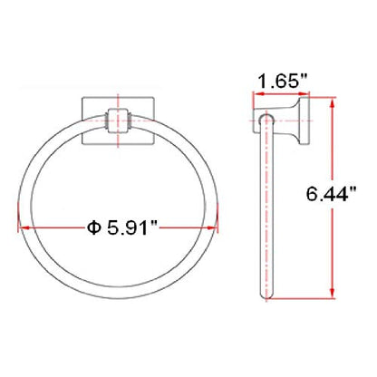 Design House Millbridge Towel Ring, Polished Chrome | Wall Mount, Classic, Zinc, Hardware, 533091