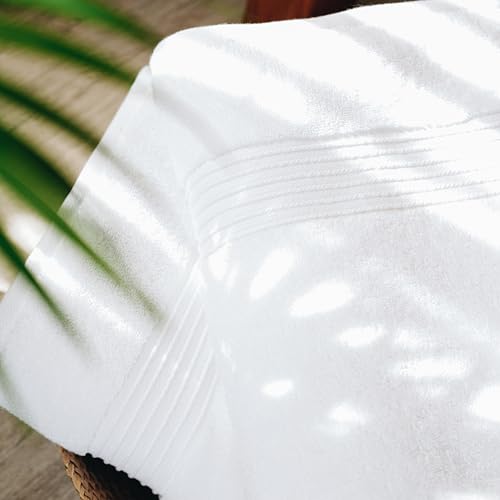 Milara Plush Turkish Cotton Bath Sheet, White, 700 GSM, 35x70 in | Oversized 35x70in, 700 GSM Turkish Combed Cotton, Air-Spun for a Plush Feel, OEKO-TEX® Standard 100 Certified - color: White, size: Bath Sheet (1 Pcs) - 35" x 70"