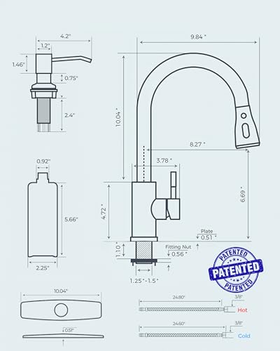 FORIOUS Black Kitchen Faucet, with Soap Dispenser and Pull Down Sprayer | High Arc Single Handle, Lead-Free Stainless Steel, 3 mode Sprayer, Classic Bar Sink Faucet for Outdoor Rv Laundry Camper - color: Matte Black, style: Classic