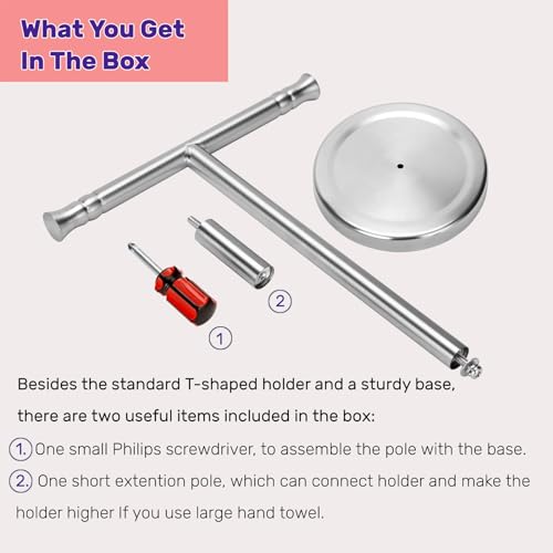 Hand Towel Holder Stand for Bathroom Vanity Countertop SUS304 Stainless Steel T-Shape Free Standing Towel Rack Stand Towel Bar for Bathroom Kitchen (Brushed Nickel) - color: Brushed Nickel