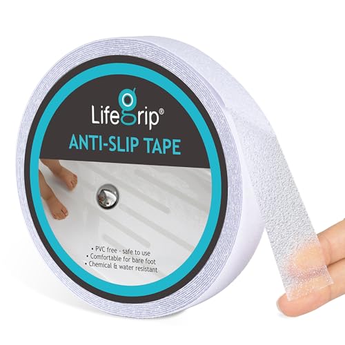 LifeGrip Anti Slip Transparent Anti Slip Tape, 1 inch by 38 feet, Non-Slip Traction Grip Tape to Tubs, Boats, Stairs, Clear, Soft, Comfortable for Bare feet (1" X 38') - color: Clear, size: 1" X 38'