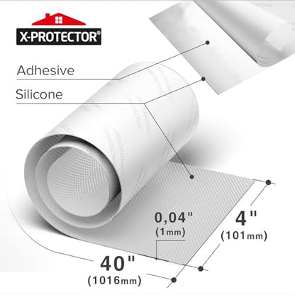 X-Protector Non Slip Pad - 1 White Roll, 40 x 4 - Premium Silicone Feet | Keep Furniture from Sliding - Non Slip Floor Protectors for Furniture and Appliances - Forget About Sliding Objects! - size: 1 PC 40 x 4 inch (White Silicone)