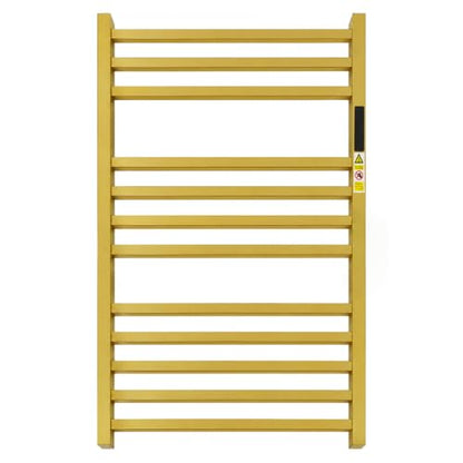 WMHYLYH Luxury 12 Bar Towel Warmer Rack for Bathroom, Wall Mounted Electric Heated Towel Rack with Timer & Fahrenheit Temperature Control, Stainless Steel Towel Heater for Bathroom(Brushed Gold) - size: 12 Bars
