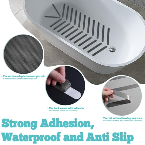 24Pcs Safety Bathtub Strips, Adhesive Non Slip Bathtub Stickers Anti Slip Shower Stickers, Safety Adhesive Strips for DIY, Stair, Floor (Grey) - color: Grey