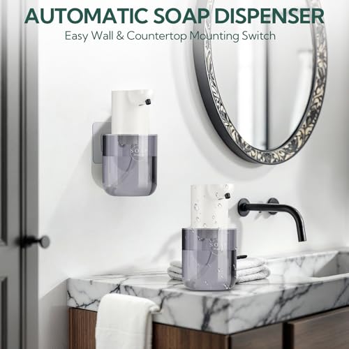 2 Pack Automatic Soap Dispenser, Touchless Automatic Liquid Soap Dispenser, Electric Wall Mounted Dispenser, 13.5oz/380ML USB Rechargeable with 4-Level Adjustment for Bathroom, Kitchen & Office - color: White, size: Liquid
