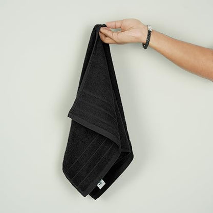 6 Piece Hand Towels Set 16 x 28 Inches, Black | 100% Cotton, Lighter Weight, Quick to Dry, 16 x 28 Inches, Super Soft & Absorbent, Perfect for Bathroom & Kitchen - color: Black