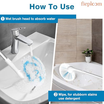 Non-Scratch Tub Tile Scrubber Brush, 48" Long Handle (1-Pack) | Soft Tub Mop, 2026 Version, All-in-One Adjustable Shower Brush for Bathtub, Bathroom, Sink, Faucet, and Wall Tile