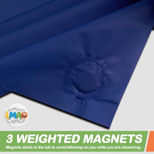 2 Pack | Navy Blue Plastic Shower Curtain Or Liner, 72x72 Inch Lightweight Plastic Bathroom Shower Showroom Inner Curtain with Rustproof Metal Grommet Holes and Weighted Magnets - color: Navy Blue