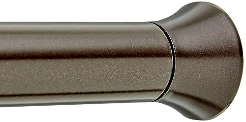 Amazon Basics No Drill, Non Slip Tension Curtain Rod, Adjustable Length 24-36", Classic Finial, Bronze - color: Bronze, size: 24-36"