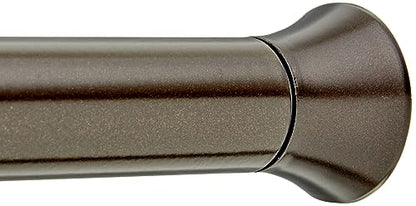 Amazon Basics No Drill, Non Slip Tension Curtain Rod, Adjustable Length 24-36", Classic Finial, Bronze - color: Bronze, size: 24-36"