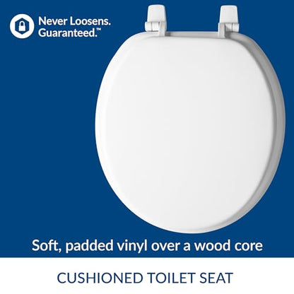 Mayfair Economy Soft Cushion Padded Toilet Seat, Round, White