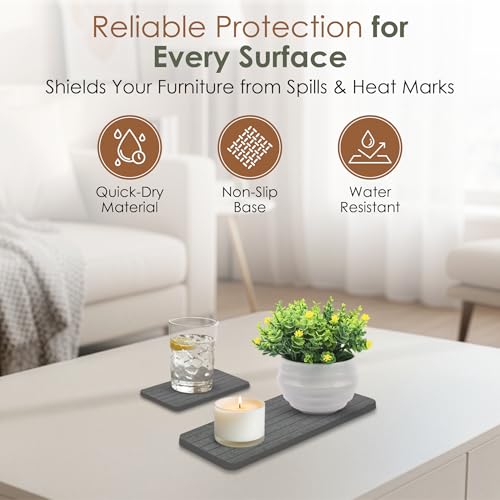 Large Stone Dish Drying Mat for Kitchen Counter, Foldable Quick Dry Stone Dish Mat, Diatomaceous Earth Water Absorbing Pad for Plate Utensils Rack Bottles, Any Countertop (Dark Gray 24"×16" & 2*8"x4") - color: Dark Gray