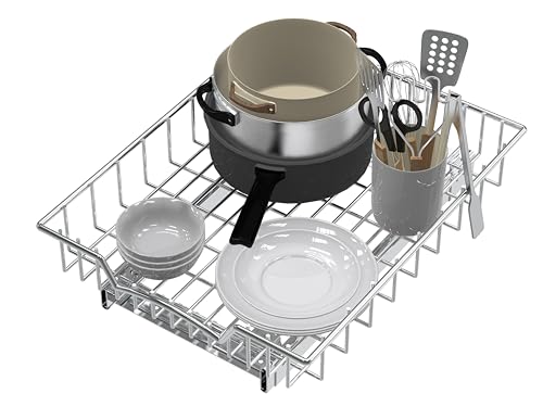 Simple Houseware Under Cabinet Pull Out Sliding Shelf Drawer, 17Dx13W | for Kitchen Organizer - size: 17" D x 13" W
