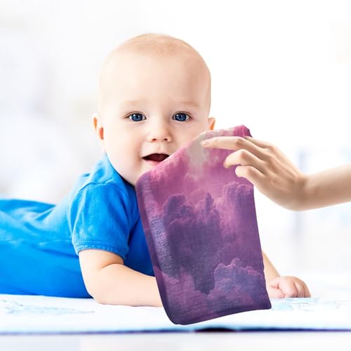 YETTASBIN Galaxy Muslin Baby Hand Washcloths, Soft Cotton Bath Face Towel, 4 Layers Extra Absorbent Feeding Burp Cloth for Newborn Infant, 5 Pack - size: 12 Inch x 5 Pack