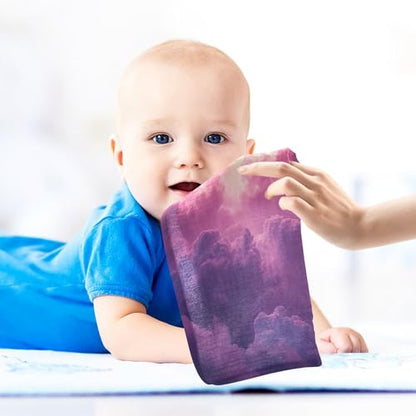 YETTASBIN Galaxy Muslin Baby Hand Washcloths, Soft Cotton Bath Face Towel, 4 Layers Extra Absorbent Feeding Burp Cloth for Newborn Infant, 5 Pack - size: 12 Inch x 5 Pack