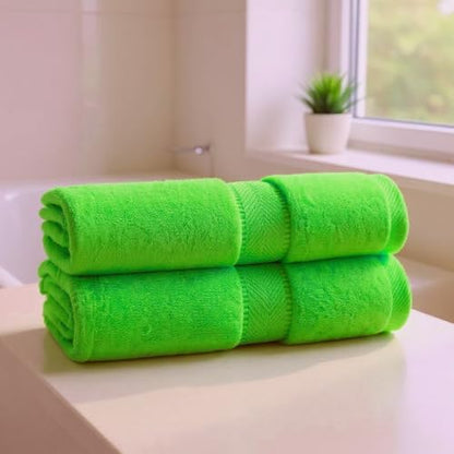 BY LORA 2-Pack Oversized Bath Sheets, Terry Cotton Hotel Large Towels, Lime Green - color: Lime, size: Bath Sheet 2-Pack