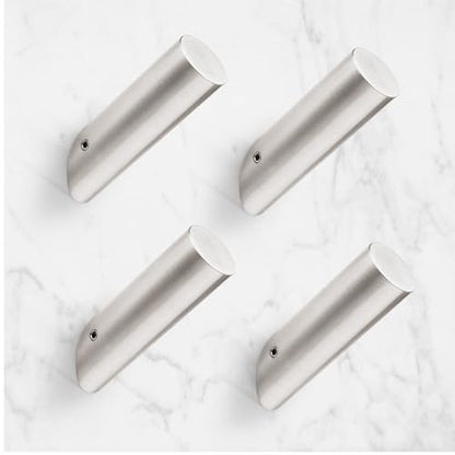NINETREX Towel Hooks, Brushed Nickel SUS 304, Wall Mounted 4 Pack | Modern Style, Heavy Duty, Rustproof, for Bathroom Entryway Bedroom Coat Key Mudroom Garage - color: Brushed Nickel-Round, size: 4 Pack