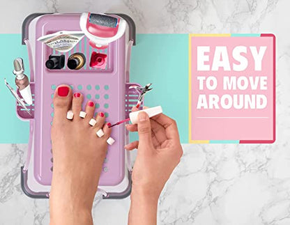 Skywin Extra Tall Shower Foot Rest with 3 Pockets to Hold Shaving Essentials 10 x 7.8 x 13 Inches - Extra Heighted Plastic Pedicure Foot Rest - Shower Stool for Shaving Legs (Pink) - color: Pink