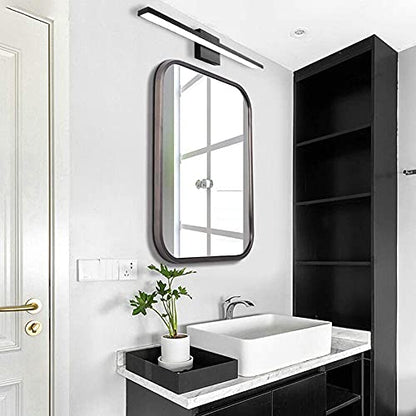 Ralbay 24in Dimmable Black Vanity Light with Remote Control Color Temperature Adjustable 20W Modern LED Bathroom Lighting Fixture - color: Black-Remote Control, size: 24 inch