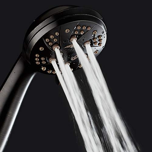 AquaDance High Pressure 6-Setting Hand Held Shower Head with Extra-Long 6 Foot Hose & Bracket – Anti-Clog Nozzles - USA Standard Certified - Top U.S. Brand - OIL RUBBED BRONZE - color: Oil Rubbed Bronze