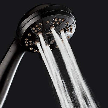 AquaDance High Pressure 6-Setting Hand Held Shower Head with Extra-Long 6 Foot Hose & Bracket – Anti-Clog Nozzles - USA Standard Certified - Top U.S. Brand - OIL RUBBED BRONZE - color: Oil Rubbed Bronze