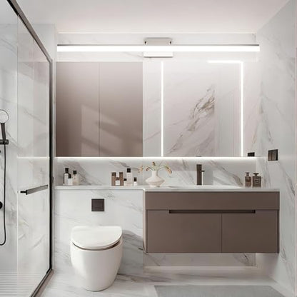 Aipsun 48inch Brushed Nickel Bathroom Llight Fixtures LED Vanity Light Adjustable Modern Vanity Lights Over Mirror Rotatable Lighting 5500K - color: Brushed Nickel, size: 47.2 in