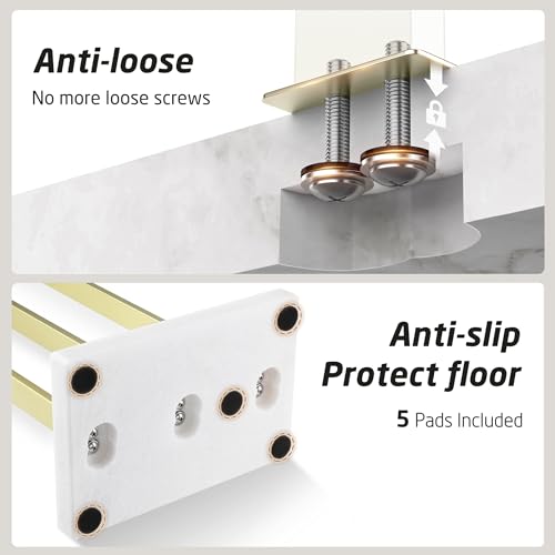 KES 3-Tier Freestanding Towel Rack with Marble Base, 36" Tall, Brushed Gold | Weighted Base Prevents Tipping, Anti-Slip Pads, No-Drill Assembly, Fits Bath Sheets And Hand Towels, For Humid Bathrooms - color: Gold