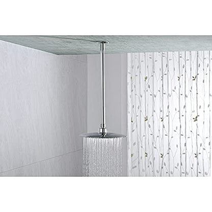 16 Inch Chrome Ceiling Mounted Shower Arm for Rain Shower Head | Shower arm and flange - color: Polished Chrome, size: 16 Inches