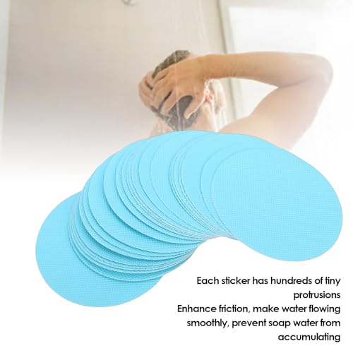 Fabater Anti Slip Shower Stickers, 24 PCS PEVA Non Slip Stickers for Bathtub Shower Floor Stairs Boats for Strong Adhesion and Easy Removal (Blue) - color: Blue