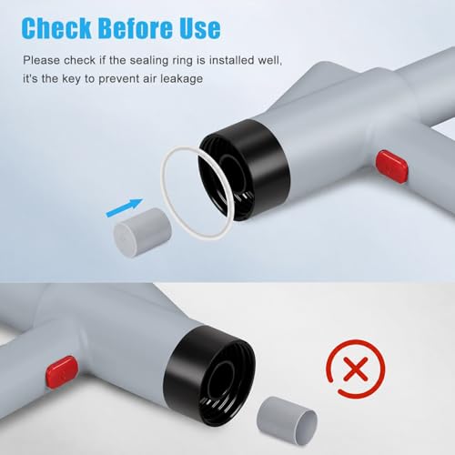 Fast Toilet Plunger High Pressure with Storage Bag, Heavy Duty Air Drain Blaster & Unclogger Tool, Clog Remover Kit & Toilet Snake Alternative for Bathroom, Toilets, Sinks, Tubs, Pipes (Gray) - size: Toilet plunger-Gray