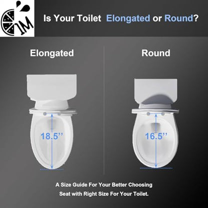 1M Family Toilet Seat, Patented Slow Close & Quick Releasing Technology, Anti-Wiggling, Easy to Install and Clean, Standard Round with Adult Seat Only (2 Pieces) - style: Round with Adult Seat Only