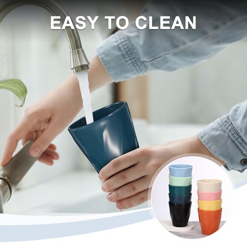 uxcell 4 Pcs Simple Toothbrush Cup, 13.5 OZ Reusable Bathroom Tumbler, 2.2 x 3.5 Unbreakable Plastic Cups for Storing Toothpaste Makeup Brush Holder Water Beverages Combs, Blue - color: Blue