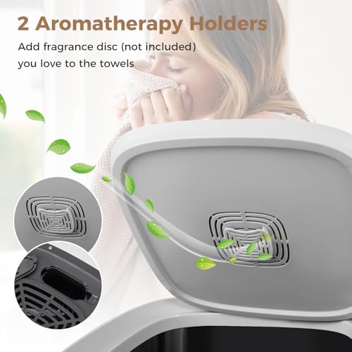 COSTWAY Towel Warmer for Bathroom, Upgraded Towel Heater with 2 Fragrant Disc Holders, Blanket Warmer with 4-Level Timer, Auto Shut Off, Fits 2 Oversized 45" x 70" Towels, Bathrobes & PJ's (25L) - size: 25L