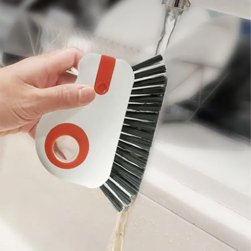 Window Track Cleaning Brush, 2-in-1 Grout Cleaning Tool with Handle & Stiff Bristles, Ideal for Sliding Door Tracks, Window Sills and Narrow Gaps
