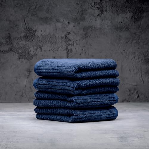 Luxury Performance 4-Piece Hand Towel Set | Patented Quick-Dry Tech | Ultra Soft | 16" W x 30" L | Harbor (Navy) - color: Harbor, size: 4 Hand Towels