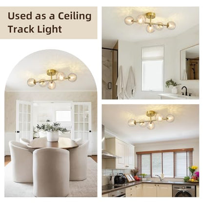 5 Lights Bathroom Vanity Light,Brushed Gold Globe Bathroom Light Fixtures | Hammered Clear Glass Wall Sconce Lighting,Mid Century Modern Brass Bubble Glass Bathroom Vanity Lights over Mirror,G9 Base - color: Gold Hammered Glass, size: G9 Base