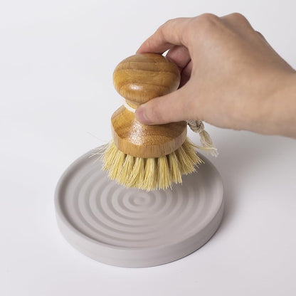 Home Bathroom Kitchen Use Diatomite Round Tray Ceramic Fast Dry Soap Holder (One Unit Light Grey) - color: Light Grey