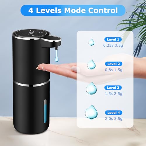 VZZNN 2 Pack Automatic Soap Dispenser,Automatic Liquid Soap Dispenser Touchless,12.8oz/380ml USB Rechargeabled Wall Mounted Smart Soap Dispensers for Bathroom Kitchen Dish Soap(Black) - color: Black, size: Liquid x2