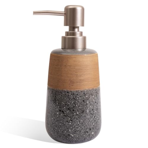 Hand Soap Dispenser, Ceramic Liquid Soap Dispenser for Bathroom Countertop Dish Hand Soap Dispenser for Kitchen Sink, Bathroom Lotion Bottle Dispensers Boho Kitchen Home Decor,15 OZ Grey - size: 1 x 15 Oz Soap Dispenser Grey