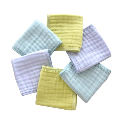 Baby Washcloths, Soft Absorbent Cotton Burp Cloths, Burping Cloth for Newborn Sensitive Skin,12x12 inches, 6 Pack (Blue,Green,Purple) - color: Blue,green,purple