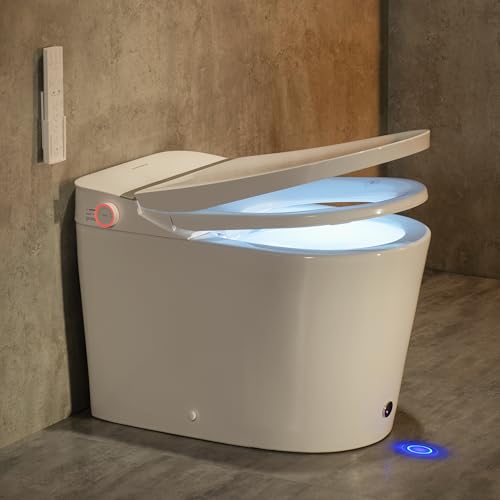 Smart Toilet with Auto Open Close, ADA Comfort Height(K050Max) | 1000g MaP Flush, Heated Seat & Foam Dispenser, Foot Sensor, Auto & Blackout Flush, Bidet Toilet with Tank Built in - color: K050Max