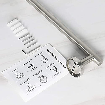 NearMoon Bath Towel Bar, Thicken Stainless Steel Shower Towel Rack Holder Wall Mounted for Bathroom, 26-lnch Overall Length-24-lnch Usable Hanging Space (1 Pack, Brushed Nickel) - color: Brushed Nickel, size: 26 Inch
