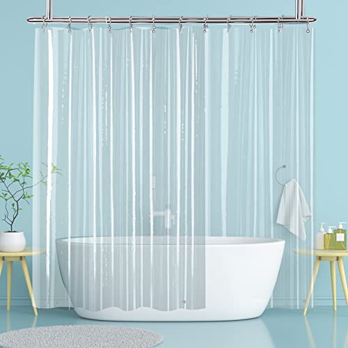 YISURE Extra Large 108x78 Clear Bathroom Curtain Liner for Clawfoot Tub | Extra Wide Extra Long Waterproof PEVA Wrap Around Curtain Liner with 6 Bottom Magnets for Vintage Freestanding Tub - color: Clear, size: 180"W x 78"L (Pack of 1)